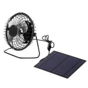 Haofy Solar Panel Cooling Fan, Portable 5W Portable Fan Solar Panel Powered Fan, for Outdoor Greenhouse