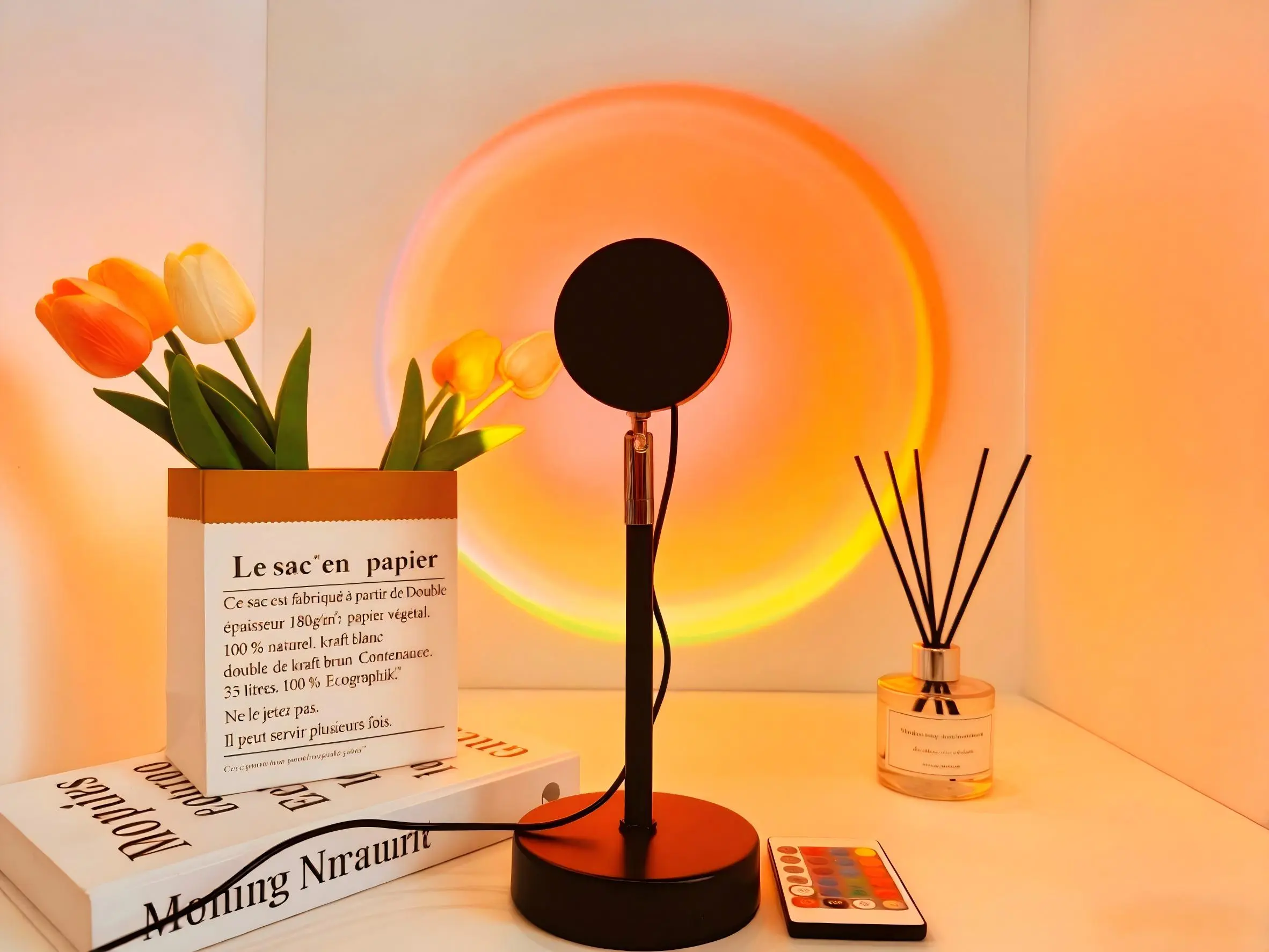 Sunset Lamp Projector Light, Upgraded 180° Rotating 16 RGB Colors Atmosphere Light, sunset moon lamp 4 Modes, Starry Sky Lamp for Bedroom, Couples, Aesthetic Room Decor, Photo Lighting & Gift, Mood lighting Sunset hues, bedroom night light ,#Summervibes