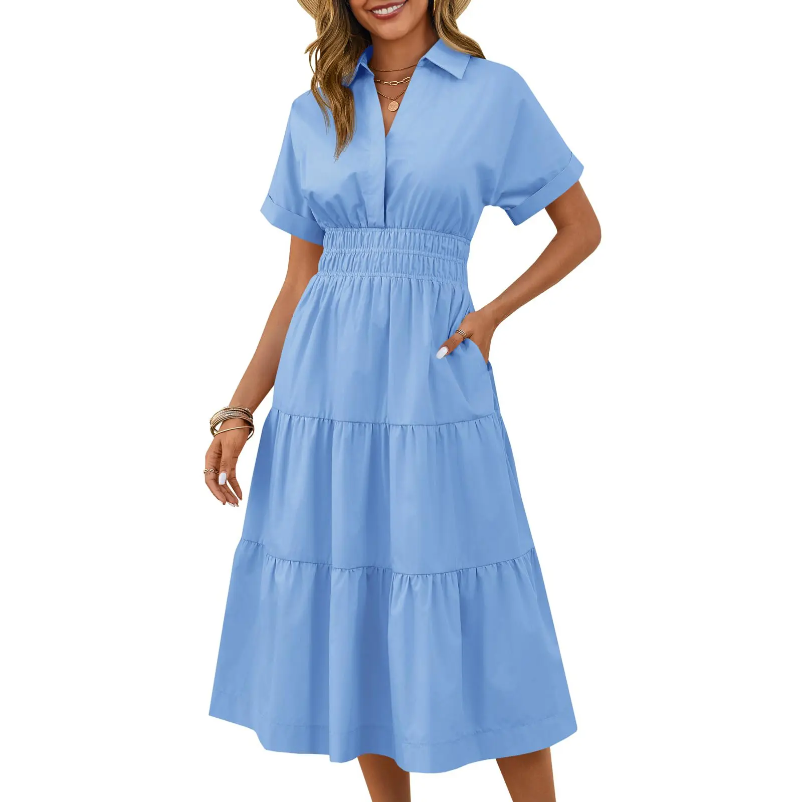 white christmas dresses SHOWITTY 2-Pack Women's Casual T-Shirt Dresses with Pockets – Relaxed –  Showitty main image 1