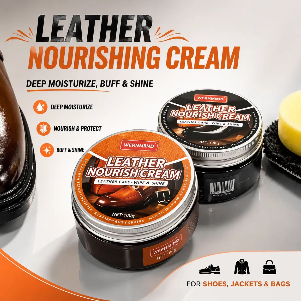 Leather Nourish Cream Shoe Polish Kit, Deep Conditioning Leather Care Balm for Shoes, Leather Jackets & Handbags, Fast Shine, Soften & Moisturize Leather everyday fresh # homemadaundry detergent # mould spray # sweetheart powder # multi surface tablets