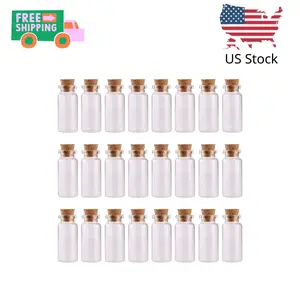 24PCS 10ml Glass Bottles Mini Vials with Cork Stoppers