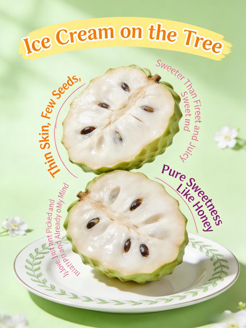 Heirloom Non-GMO Sugar Apple Seedlings – Compact Starter Fruit Trees for Gardens, Containers, and Home Orchards