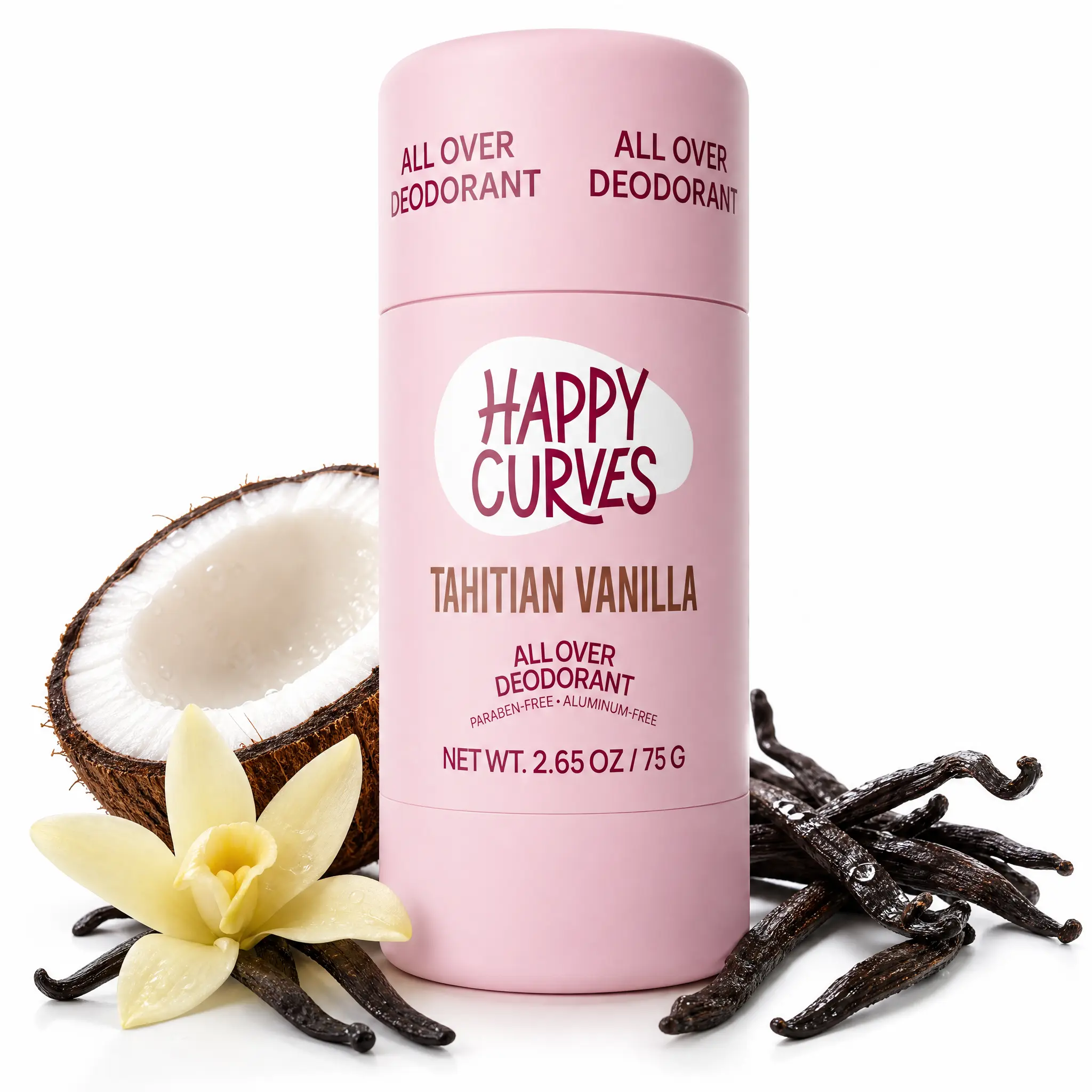 HAPPY CURVES All Over Whole Body Deodorant for Women - Aluminum-Free - Invisible All Day Layer of Full Body Protection for Long Lasting Odor Control, Sensitive Skin, & Private Parts