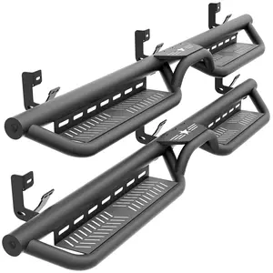 【Yzona】Quad Cab Running Board Side Step Compatible for 2009-2018 Dodge Ram 1500 (Included 2019-2024 1500 Classic), 2010-2026 Ram 2500 3500 Double/Extended Cab, Two Stair Rail Nerf Bar Star Logo