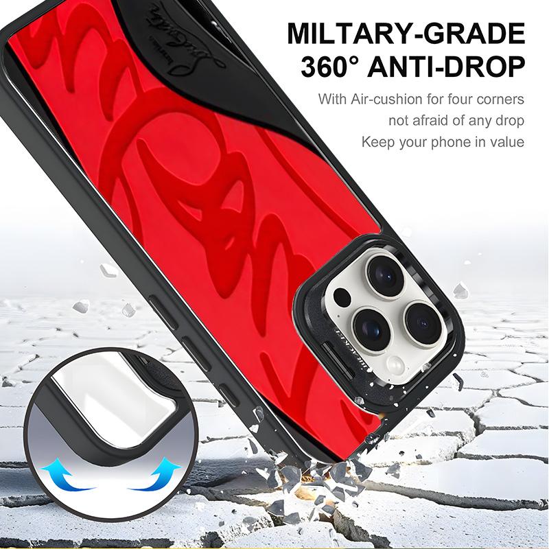 SUELA ROJA Aesthetic Design Pattern Casing For iphone 16 15 14 13 12 Plus Pro Max Flaunt Mobile Phone Case Hard TPU Tough Metal Lens Camera frame Film With Bracket Drop Protection ShockproofFashion Trend Anti-scratch Stylish Smartphone Cover