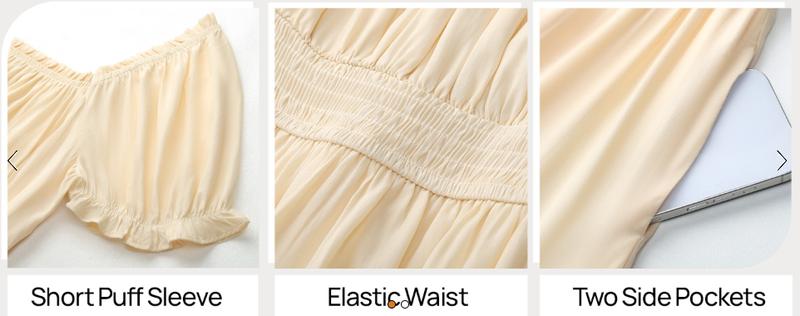 ZESICA Women's 2026 Boho Sexy Off Shoulder Short Sleeve Smocked Side Split Flowy A Line Tiered Long Maxi Dress with Pockets