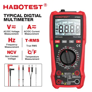 HABOTEST HT890C Counting Smart Multimeter Touchscreen Digital Tester Auto Range TRMS AC/DC Current NCV Voltage Ohm Resistance Counter Capacitance Temperature