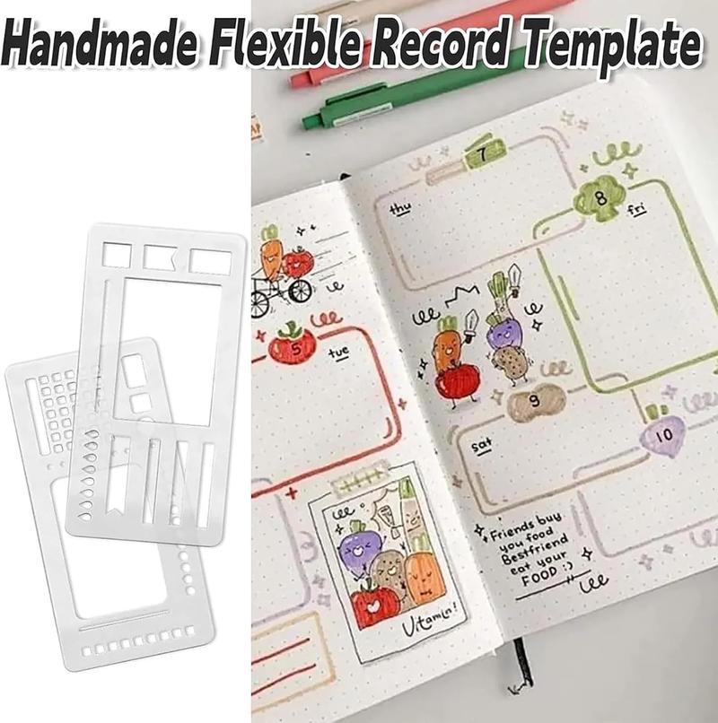 Handmade Flexible Record Template, Planner Stencils Set, Planner Stencil Set for Dot Grid Journals, 3 Pack Reusable, Drawing & Lettering Templates for Journaling, Calendar, Scrapbooking & DIY Craft Supplies, TikTokShopBlackFriday