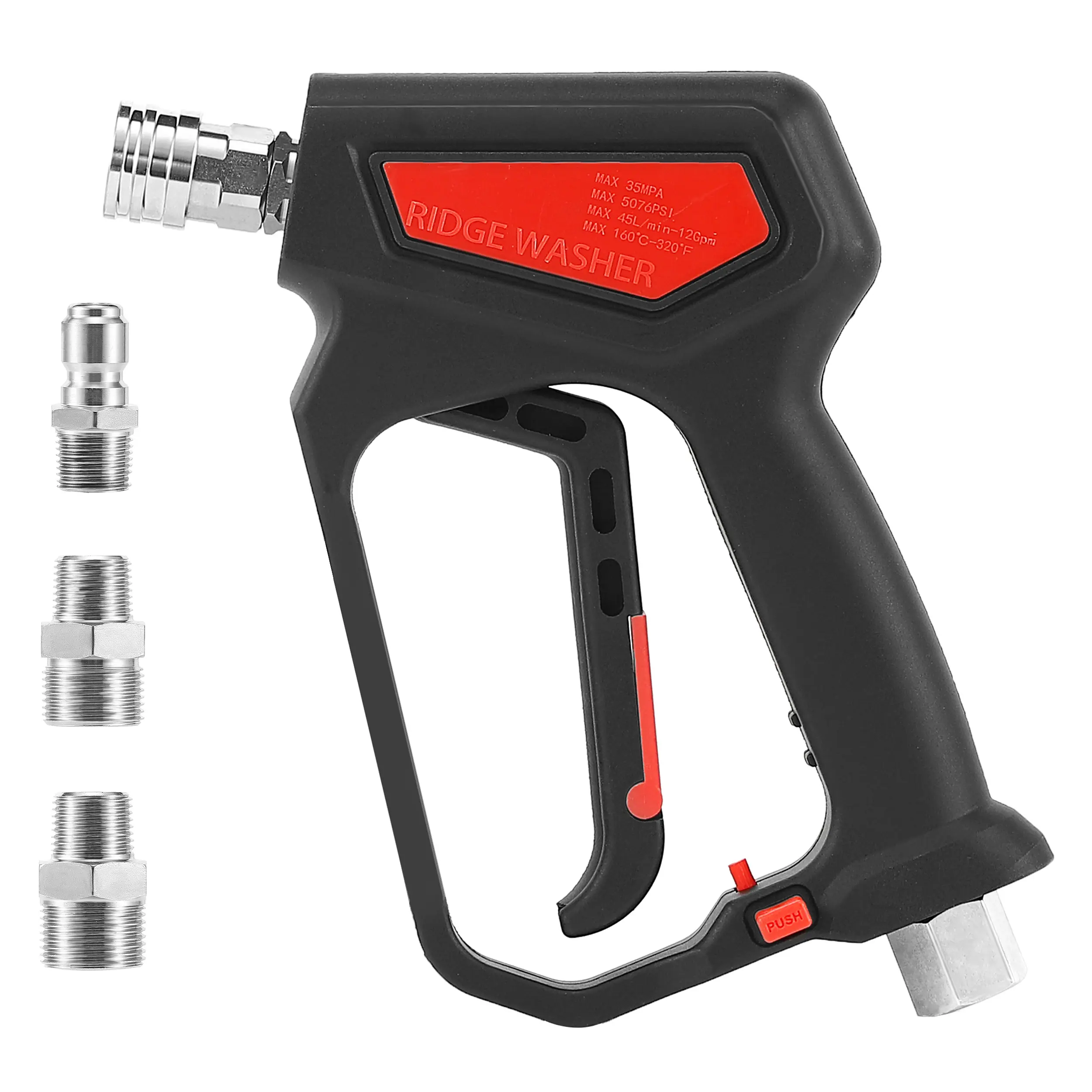 RIDGE WASHER Heavy Duty Pressure Washer Sprayer, Handheld High Pressure Water Tool with Handle & Swivel Tail, 5000 PSI, 12 GPM, 1/4"-3/8" Quick Connectors, M22-14mm & M22-15mm Plastic Fittings, Car Tools, Cars Accessories, Father’s Day Gift
