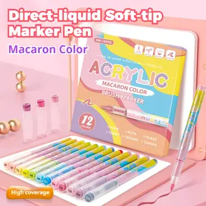 Acrylic Marker Pen Set Macaron Colors for Artists Students for Artwork & School Supplies Versatile Drawing Pens Artist Bundle
