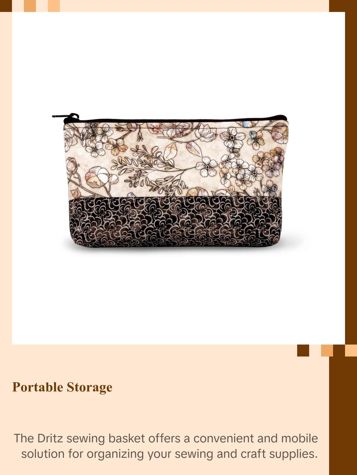 Rectangular Sewing Basket with Zippered Case, Medium