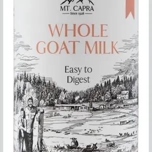 Mt. Capra Whole Goat Milk | from Non-GMO, Grass-Fed Goats, Creamy, Great Tasting, Easy to Digest, A2 Milk | 16 Servings - 1 Pound