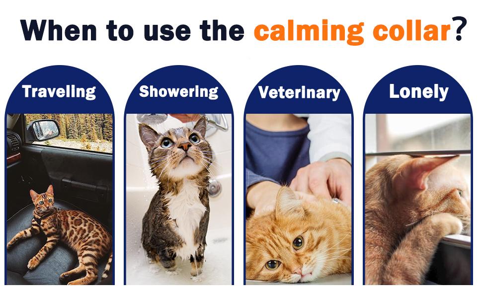 4 Pack Collar for Cats, Natural Scent Adjustable Fit Kittens to Large Cats Relieve Stress