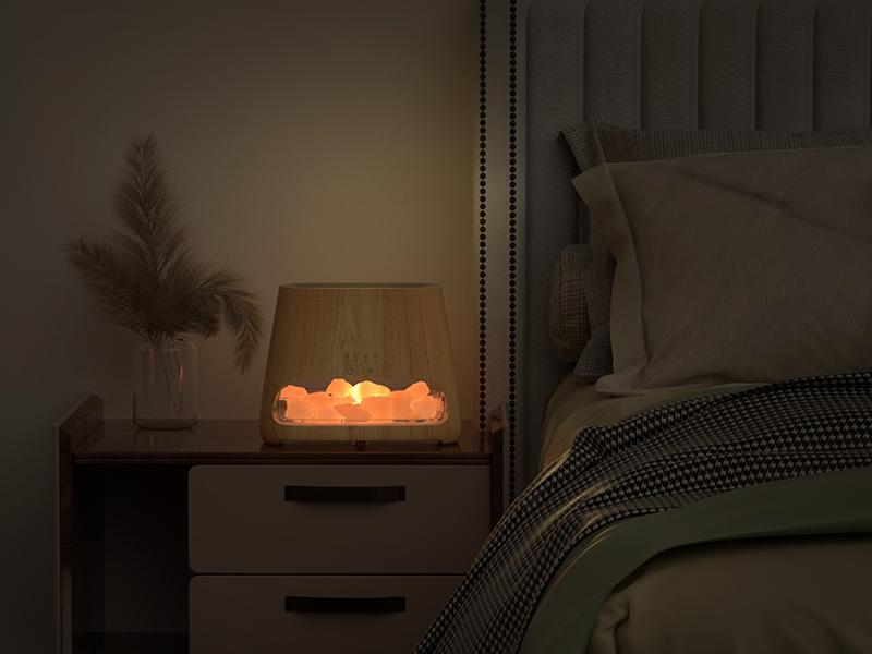 SALKING 2-in-1 Ultrasonic Essential Oil Diffuser & Himalayan Salt Lamp, Aromatherapy Diffuser Cool Mist Humidifier with Auto Off Function, 100% Pure Himalayan Pink Salt Rock, 150ml (Wooden Grain)
