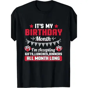 It'S My Birthday Shirts for Men Women Teens |   Premium Casual T-Shirt with Crew Neck, Slight Stretch Fabric, Regular Fit, Print Pattern, Perfect for All-Season