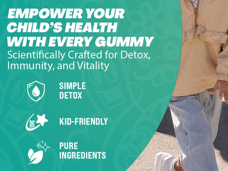 Zeolite Kids Detox Gummies (Mixed Berry Flavor) - Zoyava 9-in-1 Kid Supplement for Brain, Immune, Vitamin, and Overall Healthcare - 60 Edible Gummies - Made in USA - (For Ages 3+)