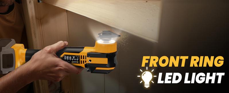 Upgrade Cordless Oscillating Tool Compatible with Dewalt 20V Battery(NO BATTERY!!), Brushless Multi Tool Kit with 6 Speed for Cutting Wood Remove Grout & Sanding,LED Light