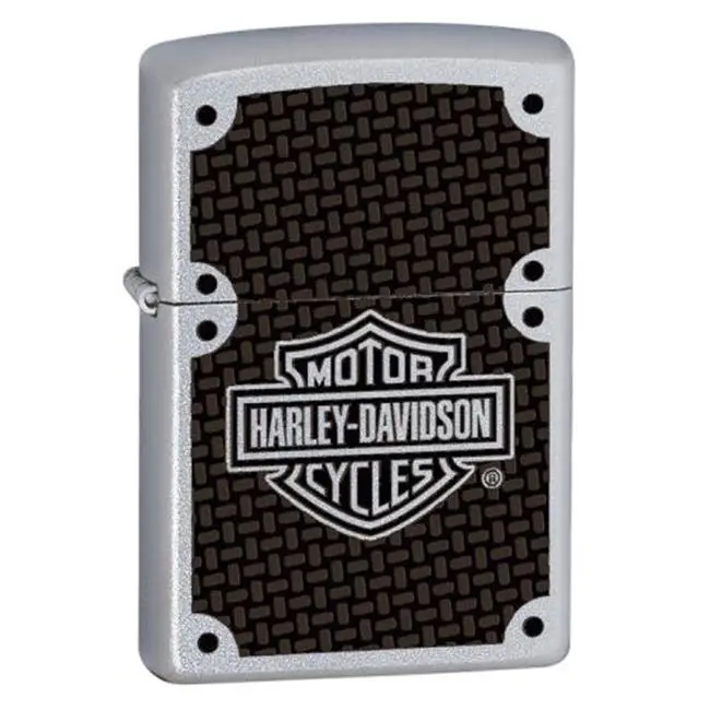 212 MAIN Zippo Harley Davidson Carbon Fiber-Metal Lighter with Satin Chrome Finish, Automotive & Motorcycle Decoration Accessory, Accessories