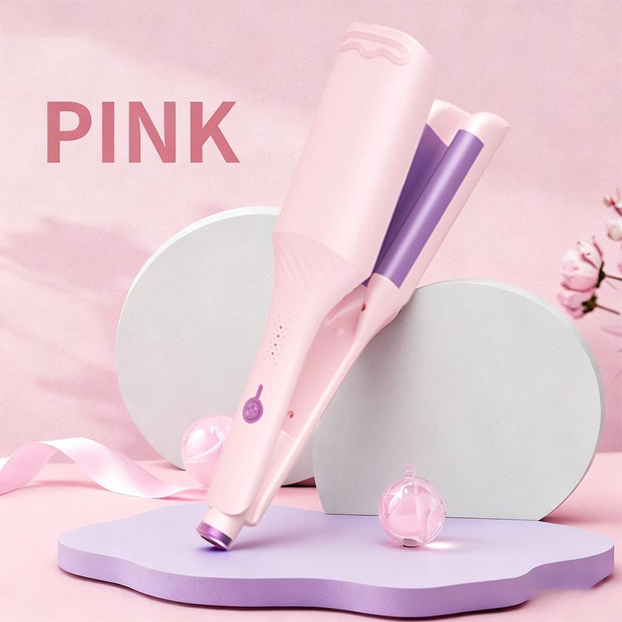 Curling iron, negative ion ceramic coating, anti-snagging chip, dual voltage, lightweight and portable, multi-functional styling tool, creates smooth and shiny hair, women's/Christmas gift, 32mm wide handle.