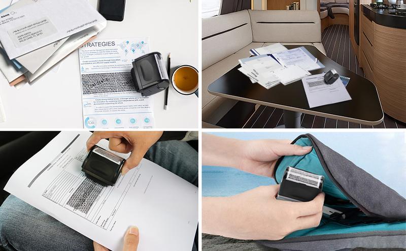 2 PACK-Privacy Protection Security Roller Stamp — Address & Billing Info Blocker, Home & Office Mailing Essentials 100m Long-Lasting Roll