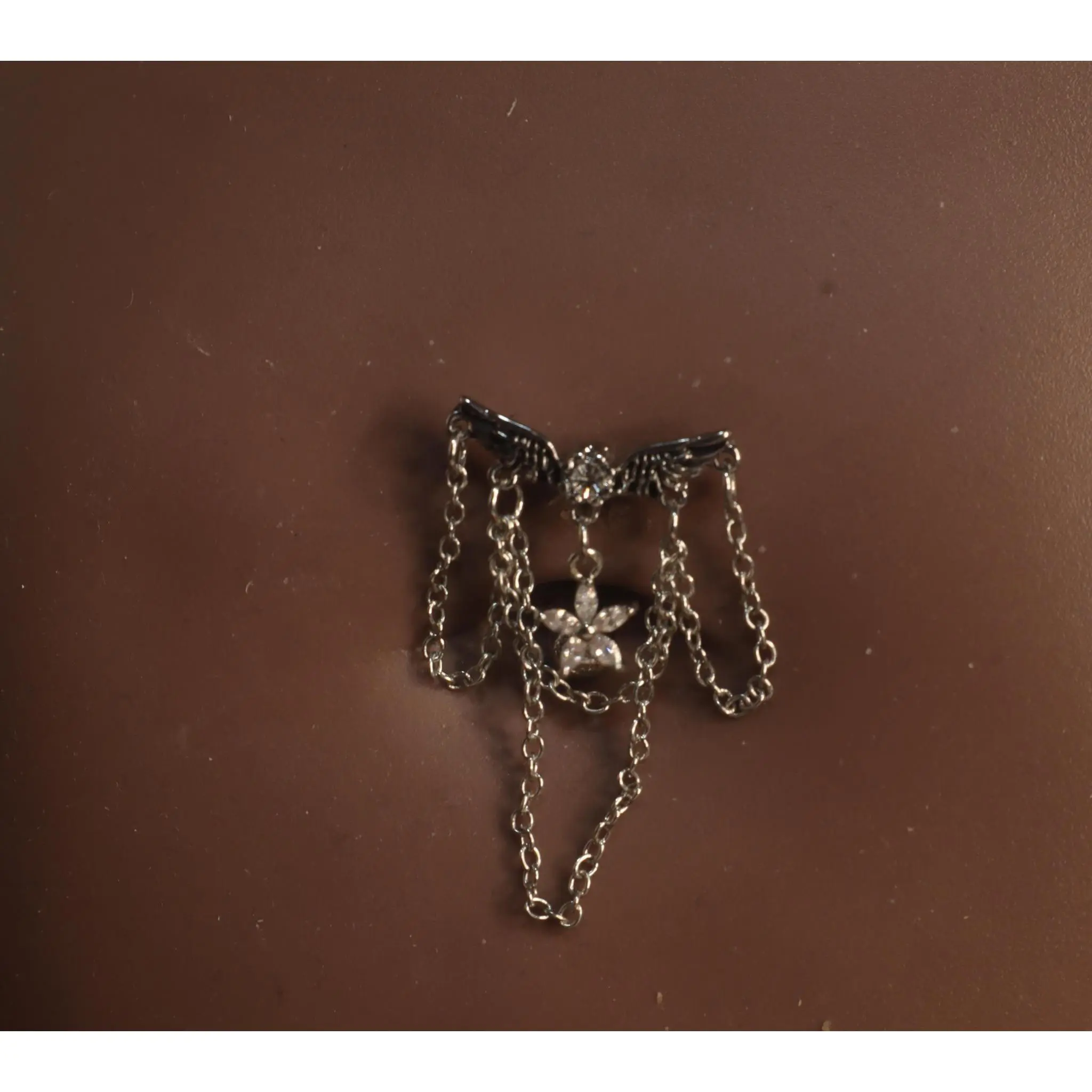Wing Star Dangle Chain Navel Belly Piercing