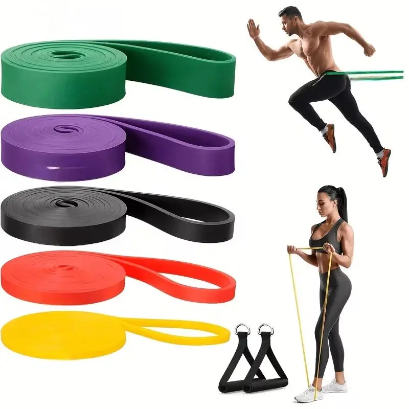 5 Pack Pull Up Assist Resistance Bands Set, 5 Different Resistance Levels 5-125lbs Heavy Duty Latex Workout Bands for Gym Fitness Training, CrossFit, Yoga, Physical Therapy, Muscle Strength Training Home Exercise Bands