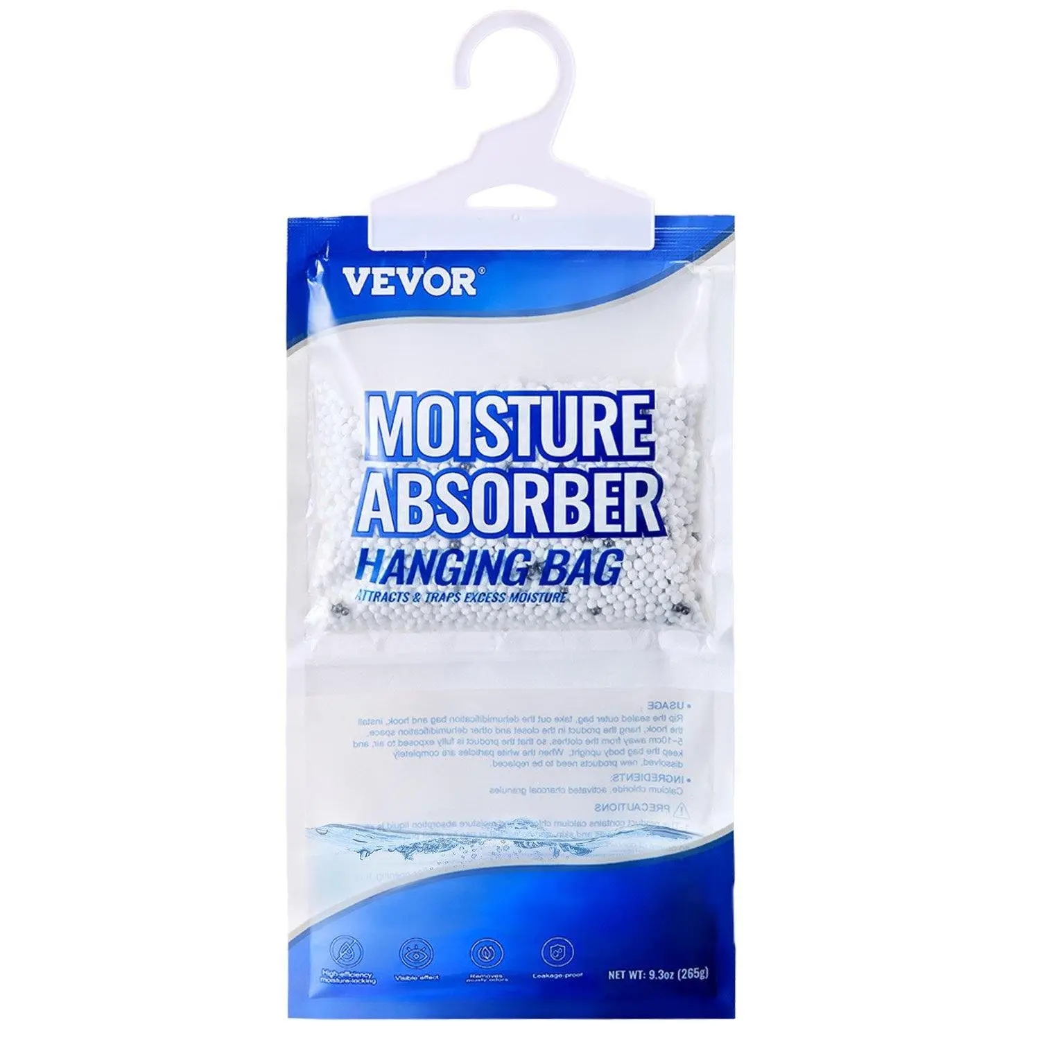 Vevor Moisture Absorbers Packets,  Fragrance Free 10 Pack, Humidity Packs, Dessicant Packets, Hanging Closet Dehumidifier Bags, Dehumidifier for Bathroom 9.3OZ,dorm essentials,home essentials