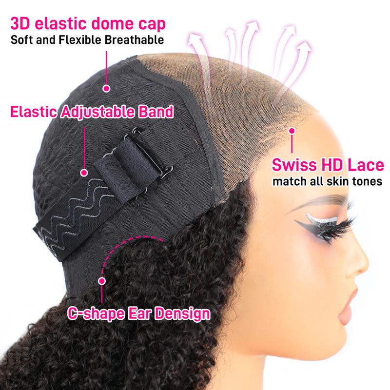 FORGIRL FOREVER Afro Curly Wear And Go Wig 7x5 Pre Cut Pre Bleached Knots Glueless Wig Quick Install Afro Curly Lace Closure Wig For Women