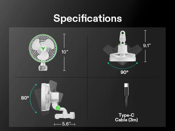 VIVOSUN AeroWave E6 Grow Tent Fan 6”, EC Motor, Smart Wifi Control, US Patented Auto Oscillating Clip fan, Weatherproof IP-54, Strong Airflow but Quiet for Hydroponic Ventilation Circulation, 1-Pack