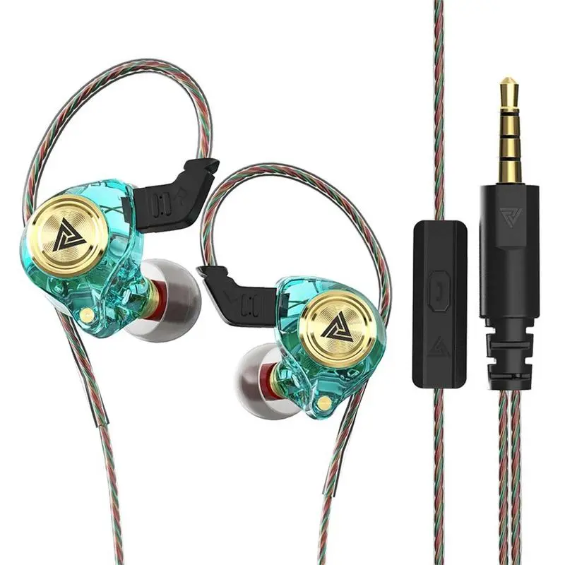 QKZ AK3 Portable Wired In-Ear Gaming Earbuds with Mic - 3.5mm Jack Headphone, Audios with HiFi Subwoofer, Active Noise Cancellation, 3D Stereo Sound, Resists Water, for Gaming, Sports, Box Included