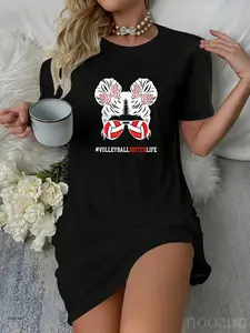 Volleyball Sister Life Sister Of A Volleyball Player Casual Dress
