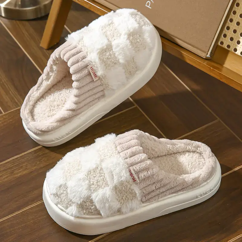 Cotton Slippers for Women Men, Cute Casual Soft Comfortable Home Slippers for Indoor Home, Cozy Fluffy Warm Footwear Flipflop Slide Slide Girlfriend Gift Ideas