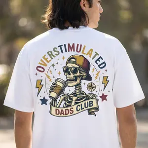 Overstimulated Moms Clubs Two Sided Shirt Skeleton Mama Top Funny Mom Mother Day Gift Cotton Casual Tee