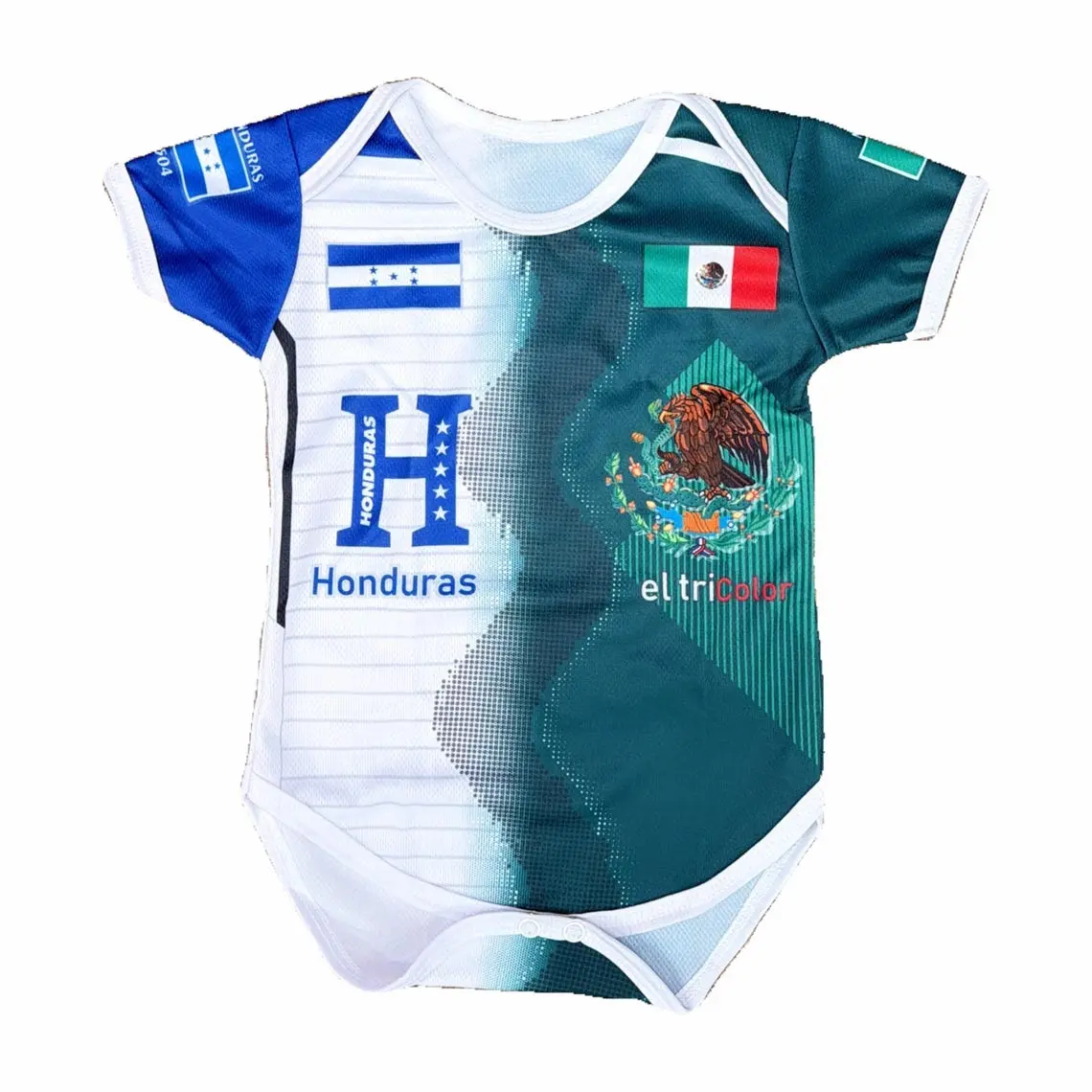 Honduras & Mexico Onesie Jersey for Unisex White/Green