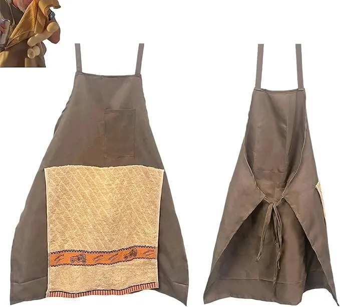 Father's Day Creative Avatar Prank Apron - Funny, Novelty Cooking Protective Gear for Men, Adjustable Strap Kitchen Item with Hidden Surprise, 1-Piece Prank Gift for Barbecue, Funny Aprons, Novelty Cooking Aprons