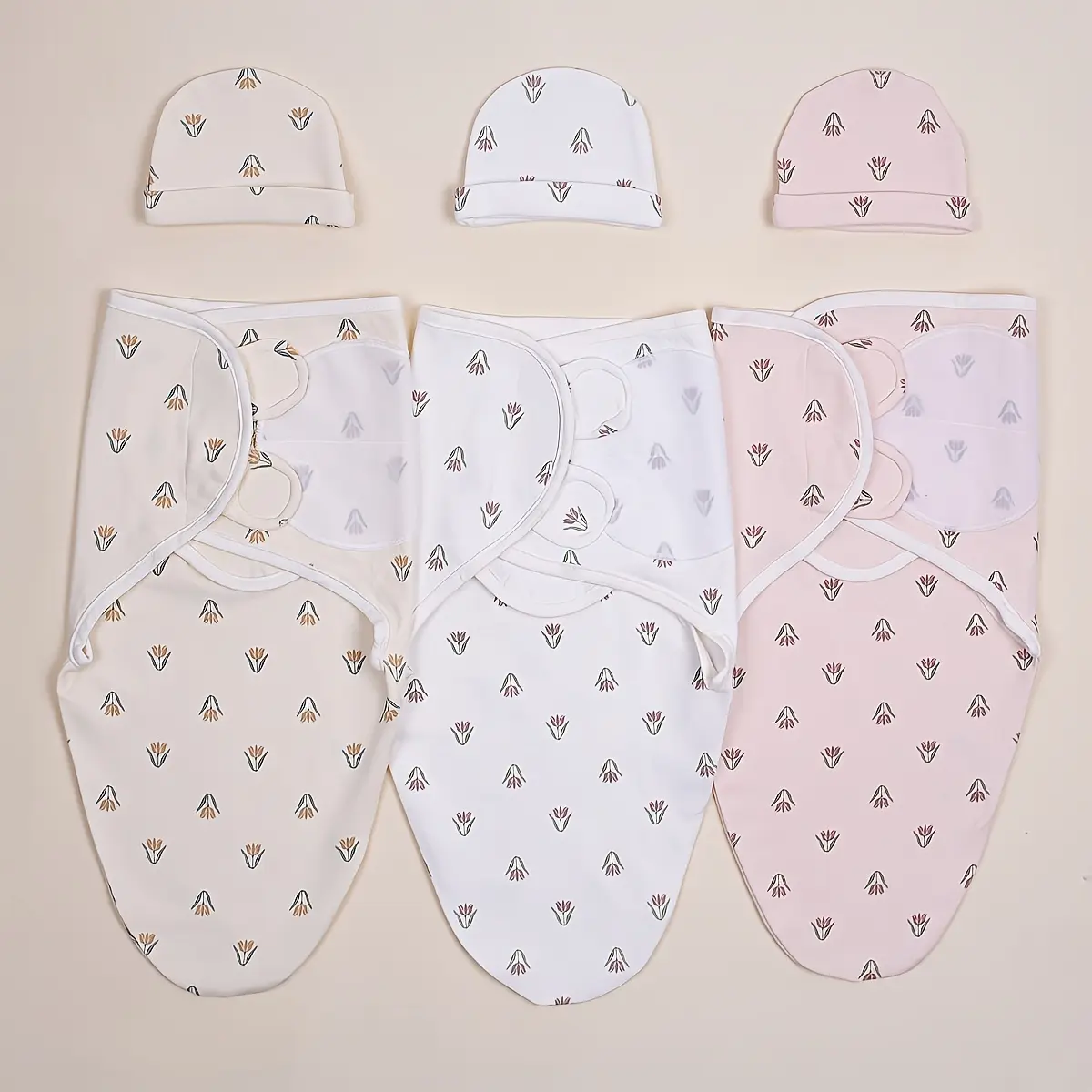 3 Pack Newborn Swaddle Set - Soft Breathable Swaddle Blankets with Bib, Anti-Startle Wrap, Absorbent Bed Linens for Preemie & Newborn Babies, Multipurpose Comfy Baby Essentials for Boys & Girls