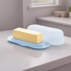 Butter Dish with cover Measuring marks: 1-tablespoon lines etched into tray