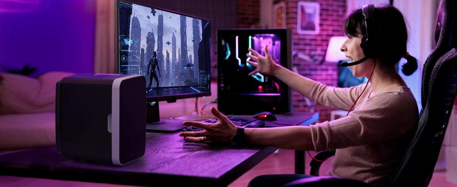 Antarctic Star Compact Mini Fridge, 10L Portable Small Refrigerator, 2.6 Gal Mini Fridge with AC/DC Adapters, Small Cosmetics Cooler for Beverage, Food, Makeup, Bedroom, Office, Dorm, Black