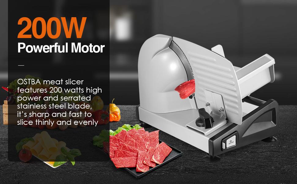 200W Electric Deli Meat Slicer, 7.5" Removable Stainless Steel Blade, Adjustable Thickness, Child Lock - For Home Use kitchen appliances Cheese Outdoorfun,bread slicer Freeze Dry Machine Grater
