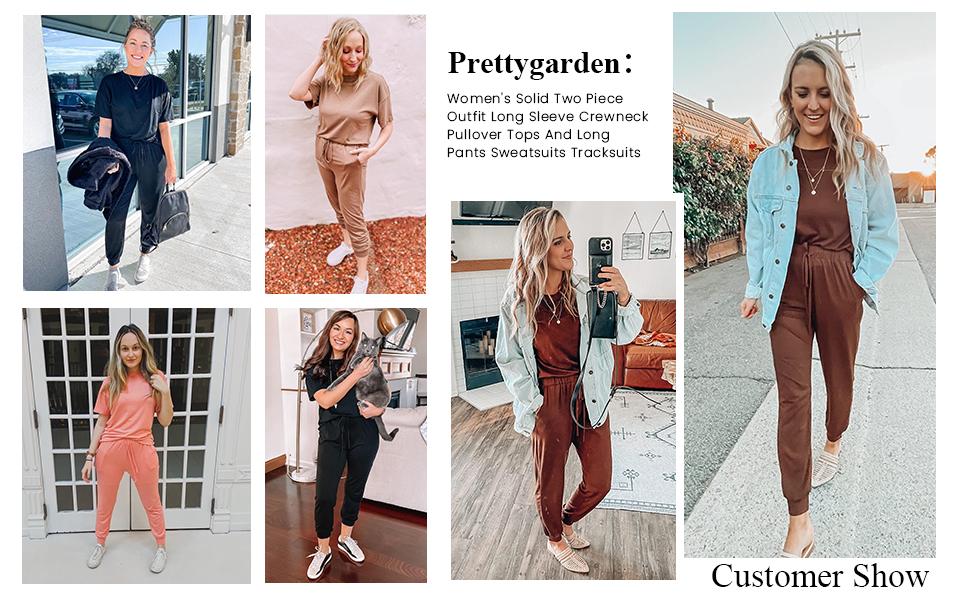 PrettyGarden Women's 2-Piece Set Summer Outfits S-XXXL Crew Neck Short Sleeve Tracksuit Jogger Set With Drawstring and Pockets Comfy Lounge Wear#springtok