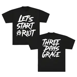 Three Days Grace Rock Band T-Shirt, Let's Start a Riot Alternative Metal Graphic Tee Inspired by Iconic Band Lyrics, Concert Fan Shirt for Rock Music Lovers, Vintage Festival Outfit Band