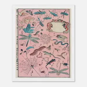 New Print of Insects and Small Creatures (Framed)