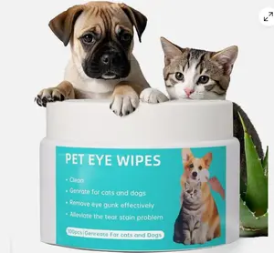 100pcs Pet Eye Cleaning Wipes, Gentle& Non-Irritating Tear Stain Remover Wipes Dogs And Cats, Pet Care Essential,1-Time Use Pet Eye Wash Pads Pet Towel Pet Wipes