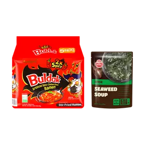 Buldak seaweed soup recipe，Samyang Buldak Seaweed Soup Ramen Combo Pack - Spicy Chicken Stir-fried Noodles 5-Pack (700g) + Ottogi Korean Seaweed Soup (500g) - Viral TikTok Food Challenge & Mukbang Favorite
