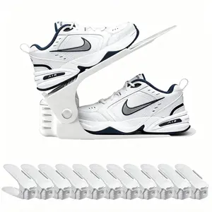 Shoe Slots Organizer, 11 Pack 4-Level Adjustable Shoe Rack Stacker Storage Space Saver, Double Deck Shoe Rack Holder for Closet Organization (White)