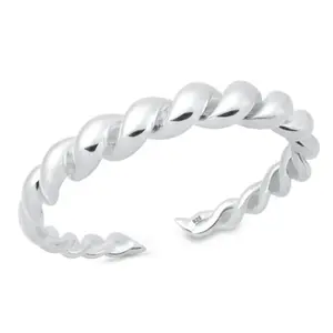 Twisted Cuff Bracelet - 925 Sterling Silver