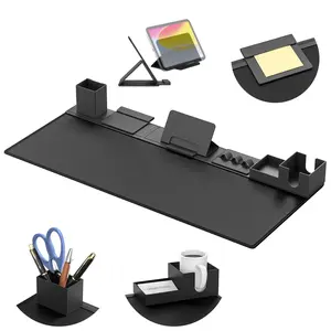 Desk Pad Mat Set, 6 in 1 Mouse Mat with Magnetic Desktop Storage Accessories DIY Feature for Phone and Tablet Stand/Cup Holder/Pen Card Holder/Cable Management for Home Office Accessories