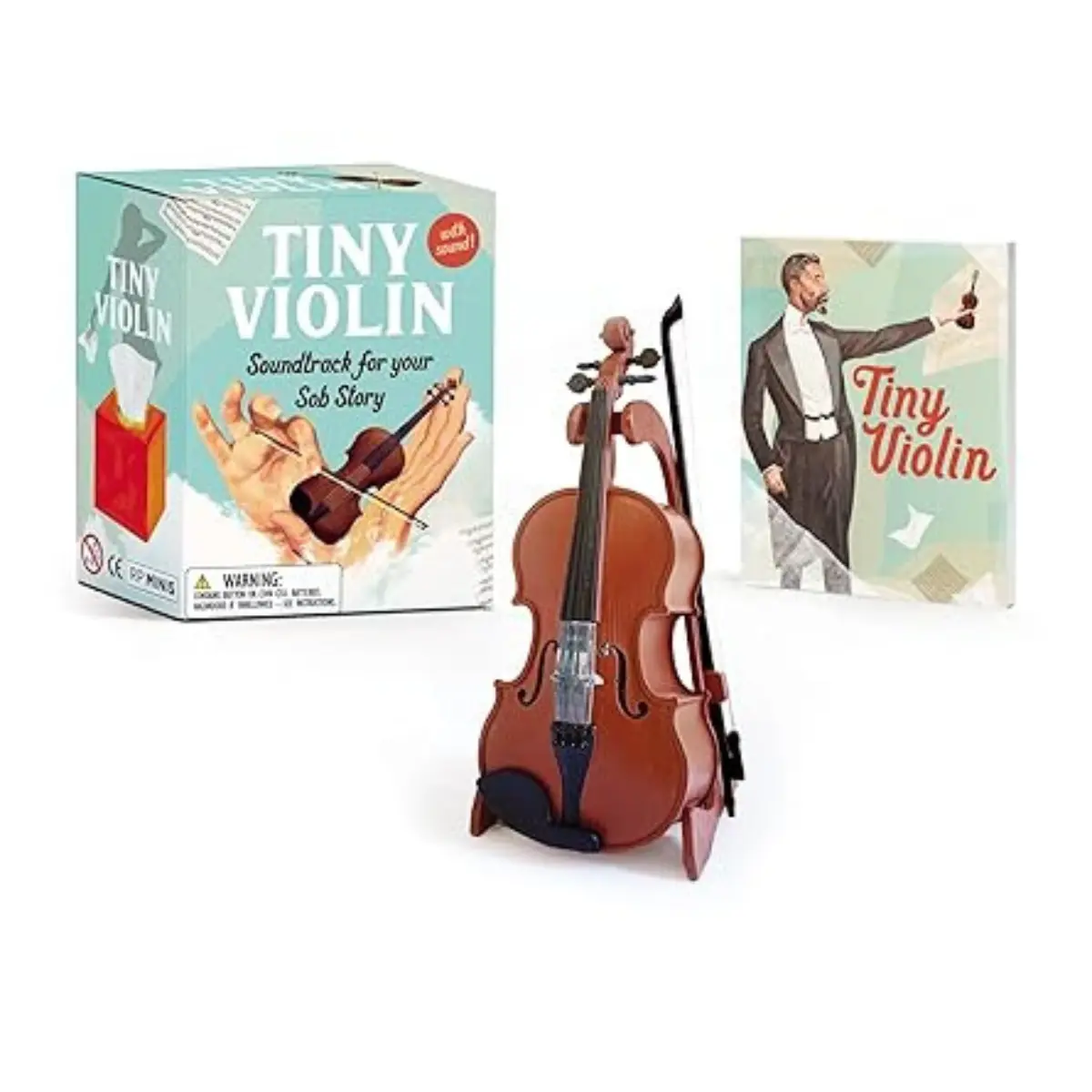 Tiny Violin Soundtrack for Your Sob Story 3.9-inch Mini Violin with Bow & Chinrest Plays Sad Melody