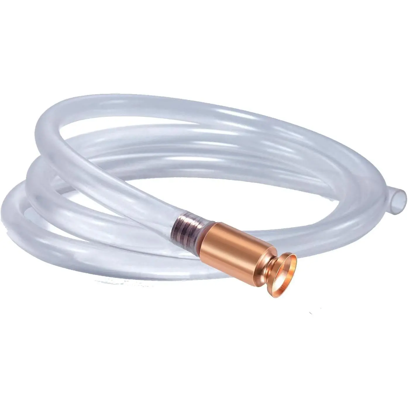10 FT Shaker Siphon Hose with 1/2'' Copper Valve, Syphon Hose for Gasoline, Oil, Diesel, Fuel, Water, Liquid Self Priming Shaker Siphon Hand Pump Tube