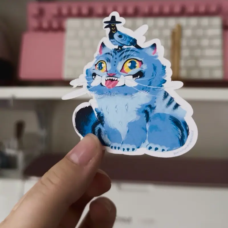 GLOSSY Derpy & Magpie Sticker I K Pop Demon Hunters Stickers, KPop Demon Hunters, Fanart Sticker, jinu Sticker, cat fanart vinyl decal